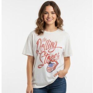 H&M Divided The Rolling Stones US Flag Tongue Graphic T-Shirt Size L